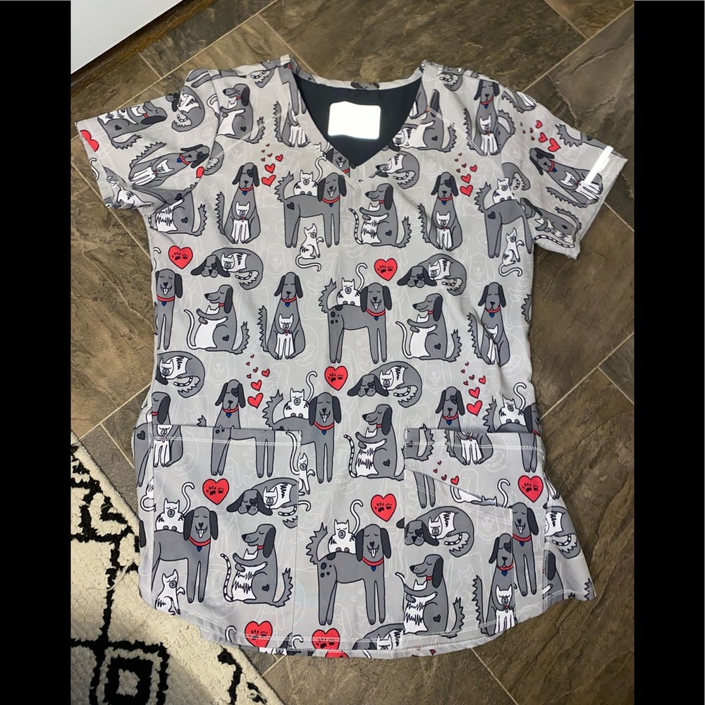 Women’s Skechers Dog and Cat print Scrub Top